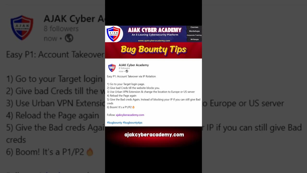 Bug Bounty Tips -4 | ATO via IP rotation | Easy P1||