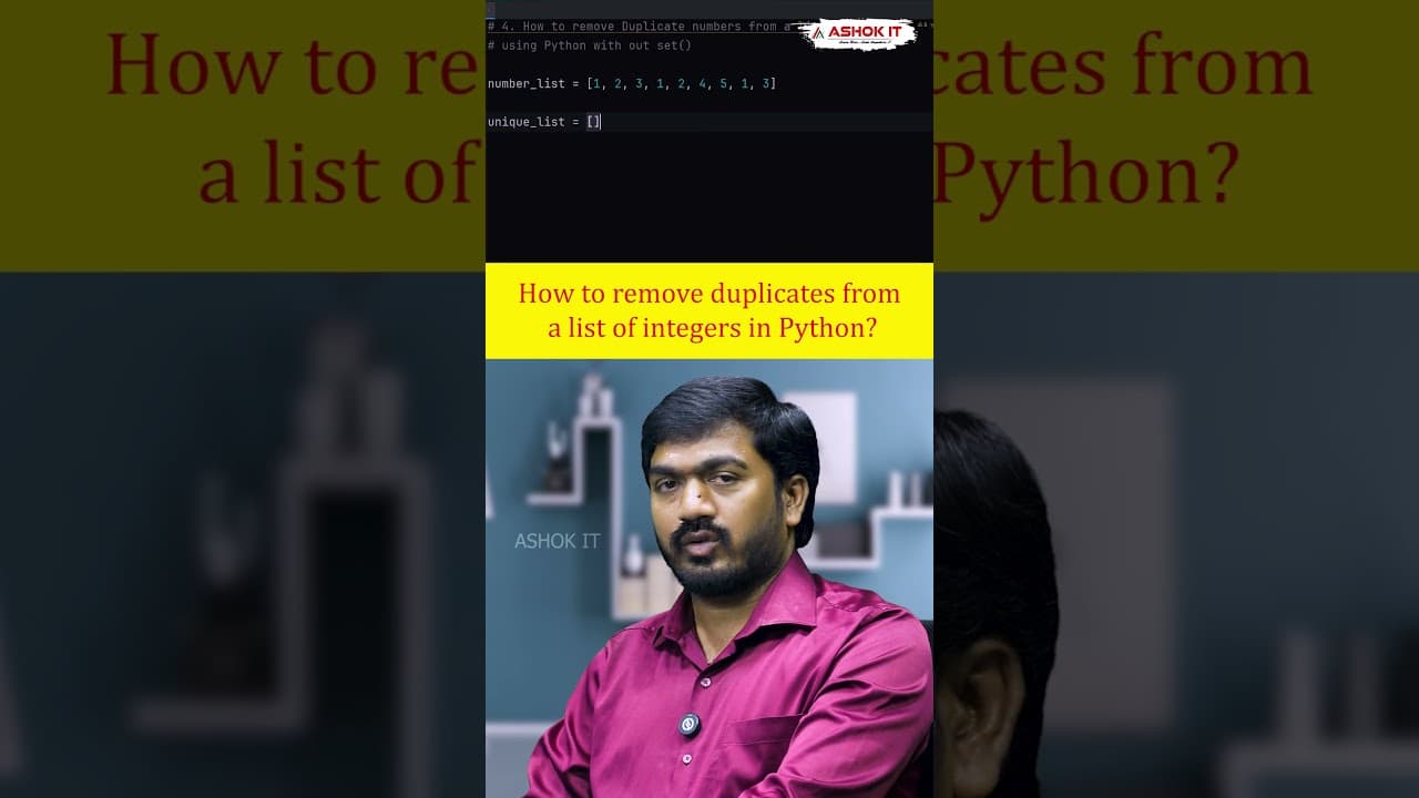 How do you remove duplicates from a list of integers while preserving order? | Ashok IT#python