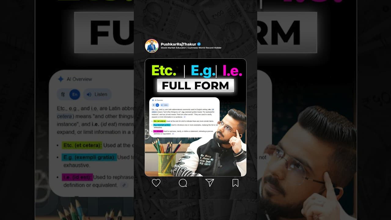 etc. | e.g. | i.e. Full Form