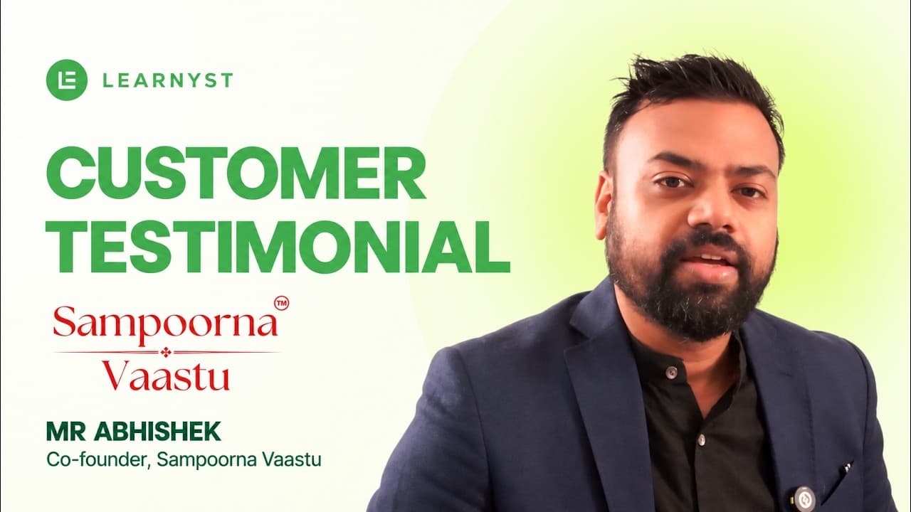 Learnyst Testimonial by Sampoorna Vaastu