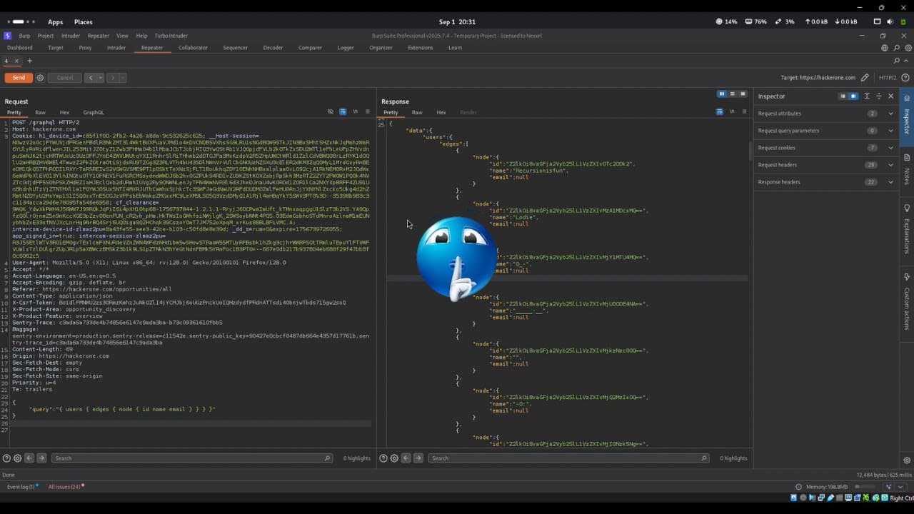 HackerOne Security Flaw: GraphQL API Exposed User Data (Name & Email)
