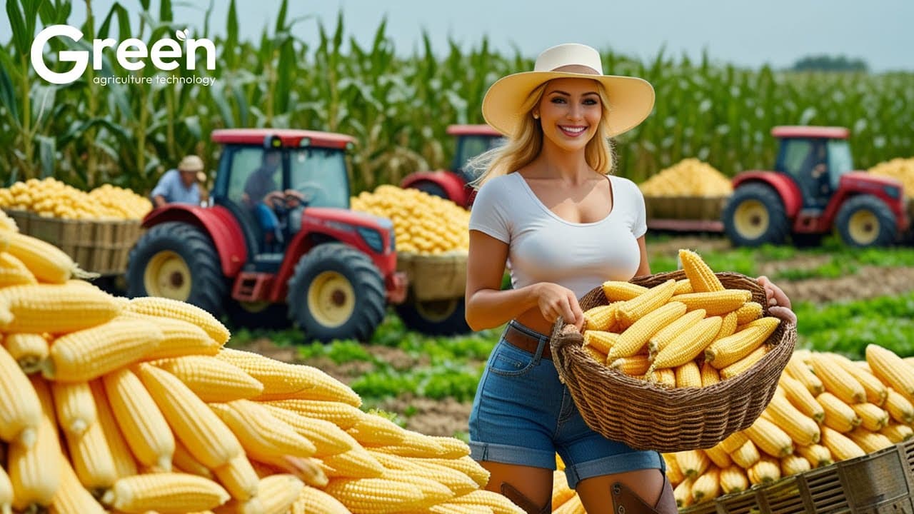 Corn Farming - Corn Harvesting & Popcorn Processing in Factory 🌽