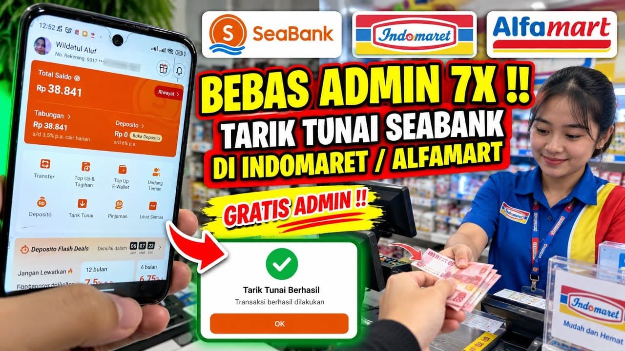 Cara Ambil Uang SeaBank di Indomaret dan Alfamart Tanpa Kartu ATM