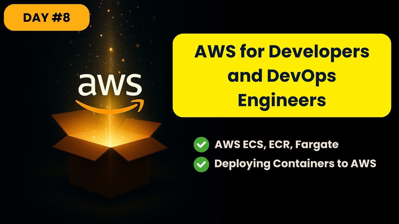 Day 08 | AWS ECS, ECR & Fargate Tutorial | Deploy & Run Docker Containers on AWS