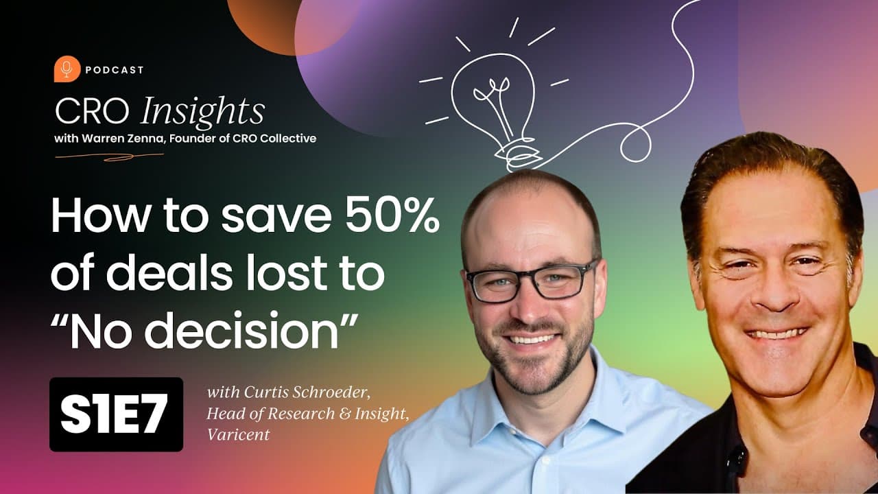 The data-backed tactic for saving the 50% of deals lost to "No Decision", with Curtis Schroeder
