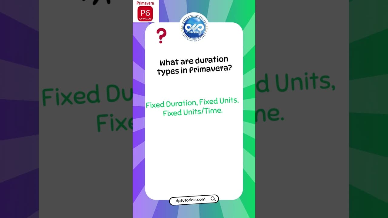 Primavera P6 Duration Types Explained | Planning Engineer Guide