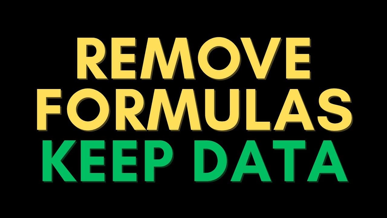 Remove Formulas While Keeping Data (Google Sheets)
