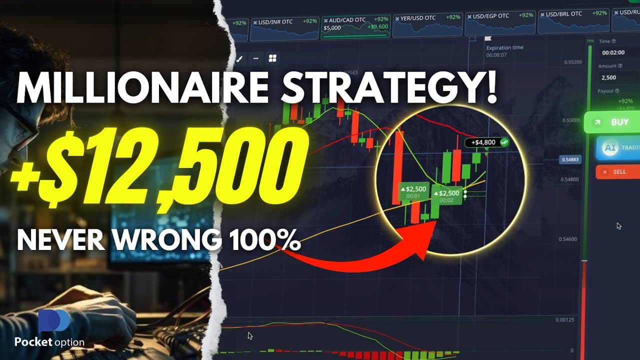 +$12,500 In less 10 Minutes! Best Pocket Option Trading Strategy 💯 Binary Options