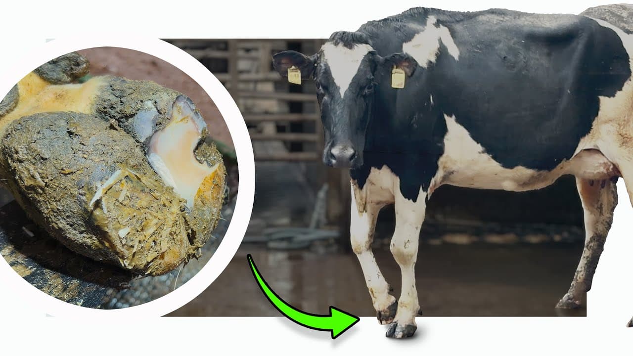 TEARFUL COW struggling with a PAINFUL front foot