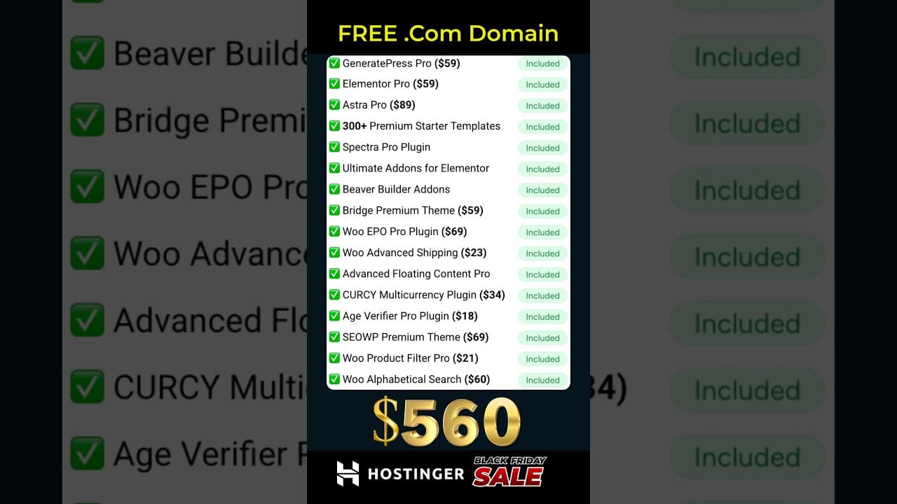 Hostinger Black Friday Sale 2025 80% OFF and Free Domain #hostingercoupon