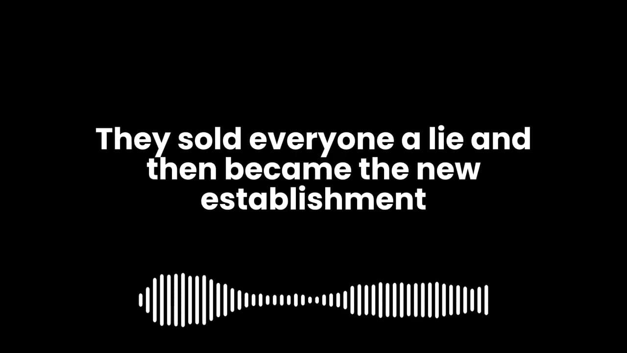 They sold everyone a lie and then became the new establishment