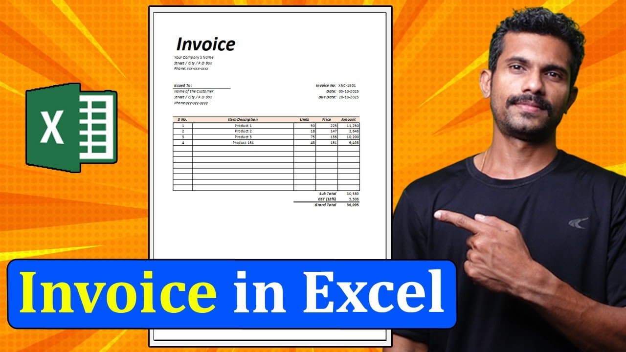 Prepare an Invoice using Microsoft Excel