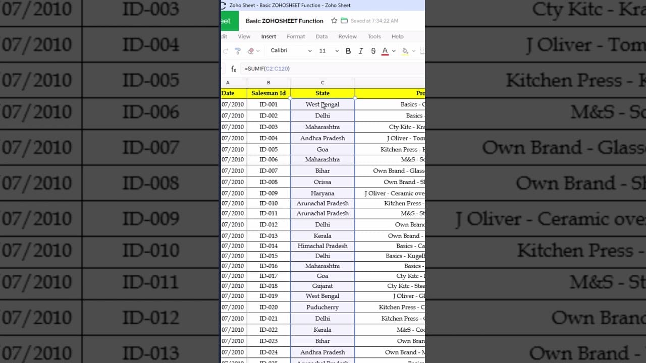 🔥 Zoho Sheet SUMIF Function Explained | Conditional Total Easily #zohosheet #zohotips #zohotricks