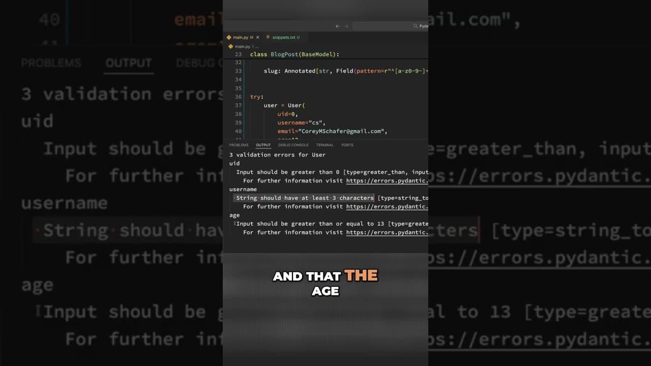 Pydantic's Clear Error Messages: Code Validation Made Easy in Python