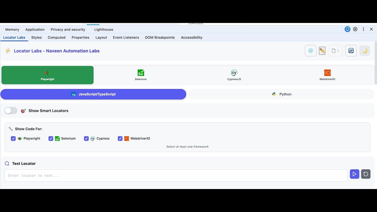 Major Update:Locator Labs: All Big 4s - Playwright, Selenium, Cypress & WebDriverIO-All in One Tool.