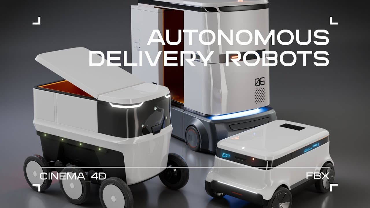 Autonomous Delivery Robots [Cinema4D/FBX]
