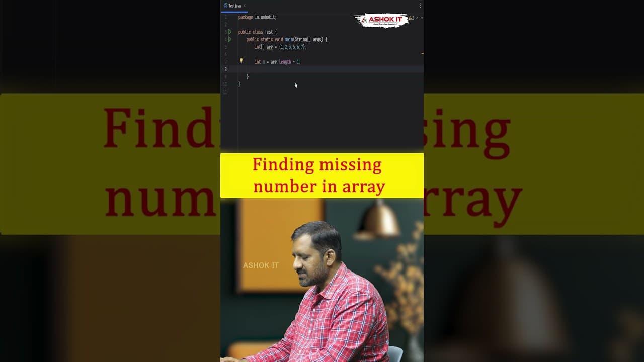 How do you find the missing number in an array using Java Stream API | Ashok IT #coding #java