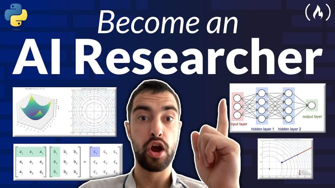 Become an AI Researcher Course – LLM, Math, PyTorch, Neural Networks, Transformers