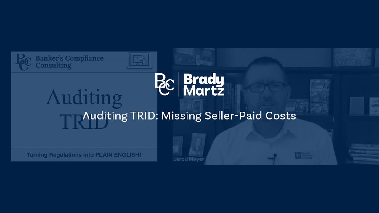 Auditing TRID: Missing Seller Paid Costs
