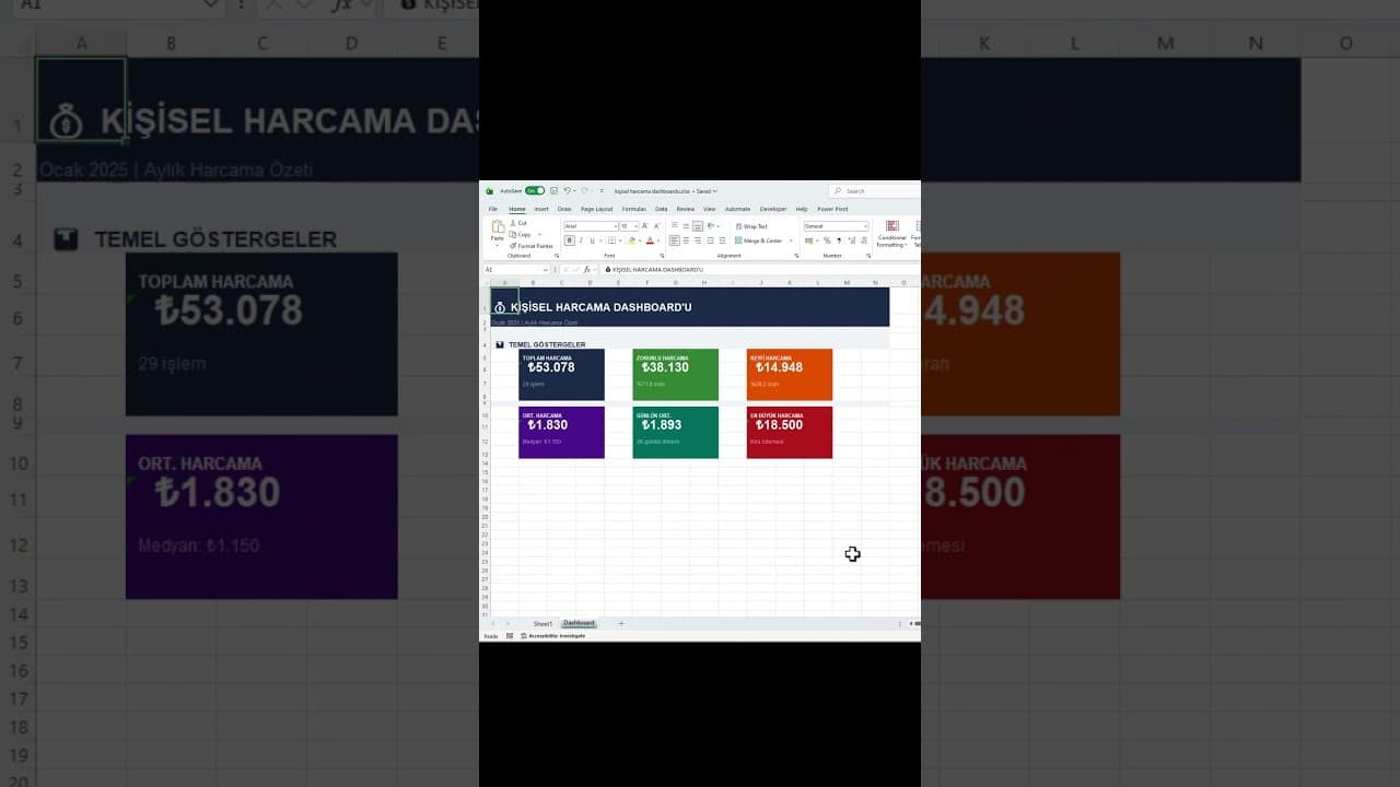 Yapay Zeka ile Excel Dashboard