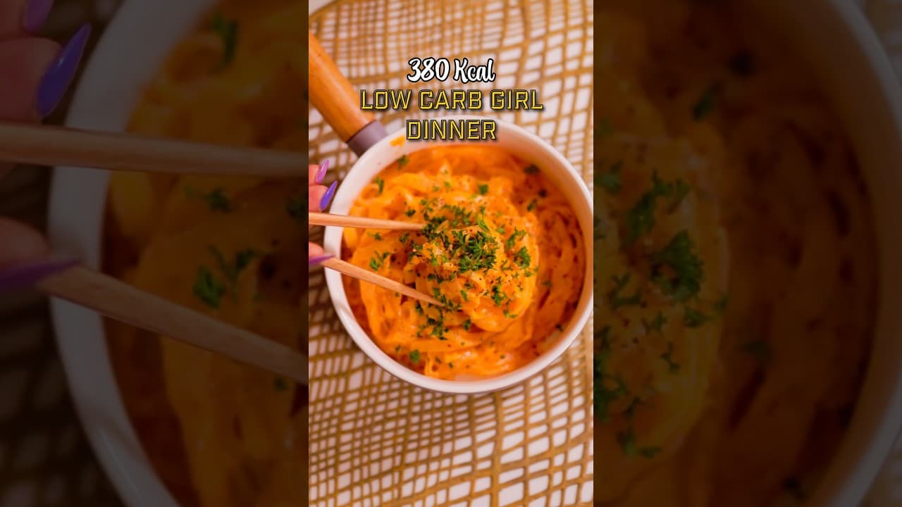 Low Carb Creamy Red Sauce Pasta | 380 kcal š§” #lowcarbpasta #redsaucepasta #shorts
