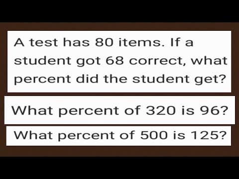 A test has 80 items. If a student got 68 correct, WHAT PERCENT did the student get?