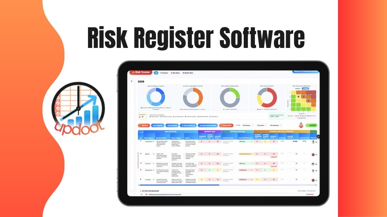 Updoot Risk Register Software Demo