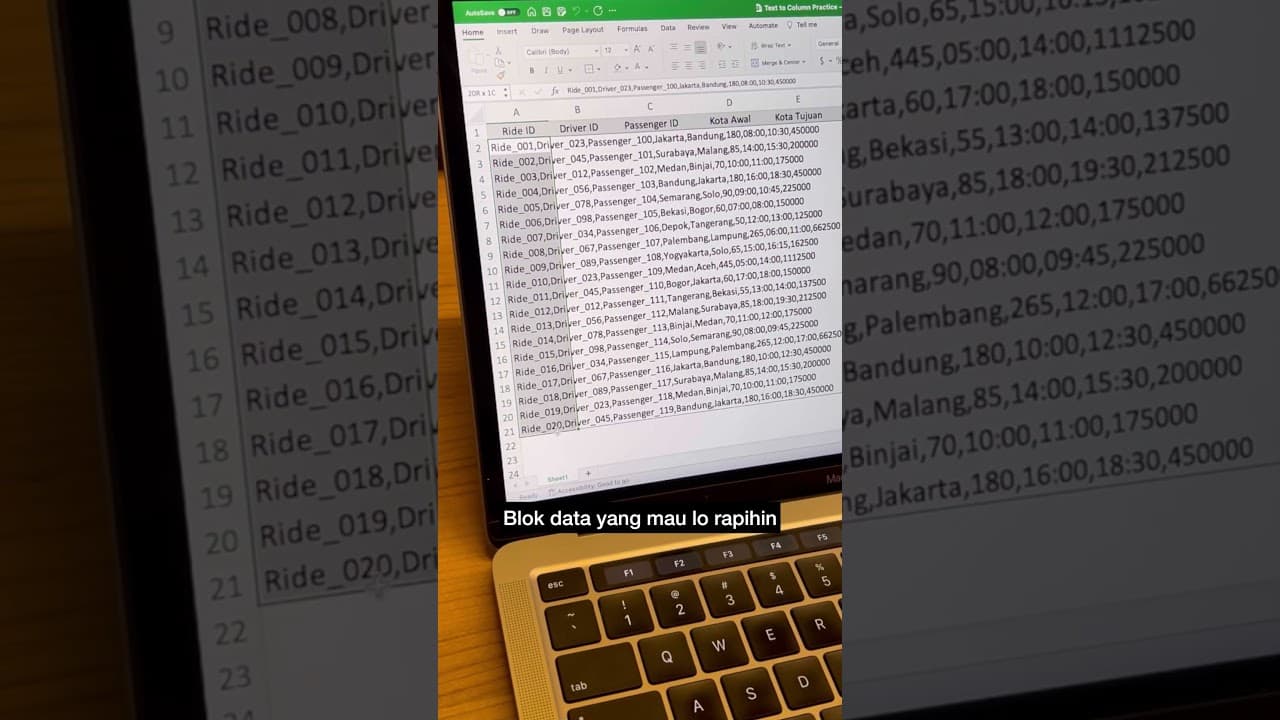 Cara misahin data berantakan jadi kolom berbeda