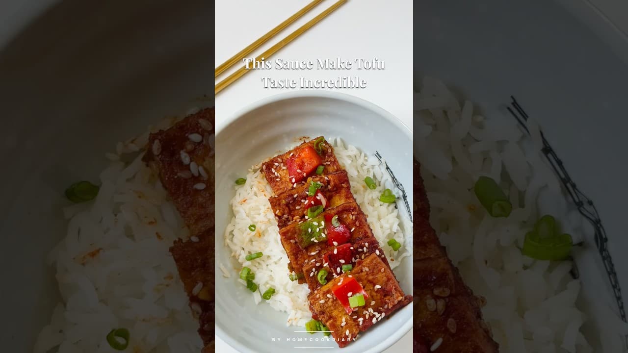 Sticky Garlic Sesame Tofu ๐ถ๏ธ๐ฅข | Crispy Tofu Better Than Takeout!#shorts