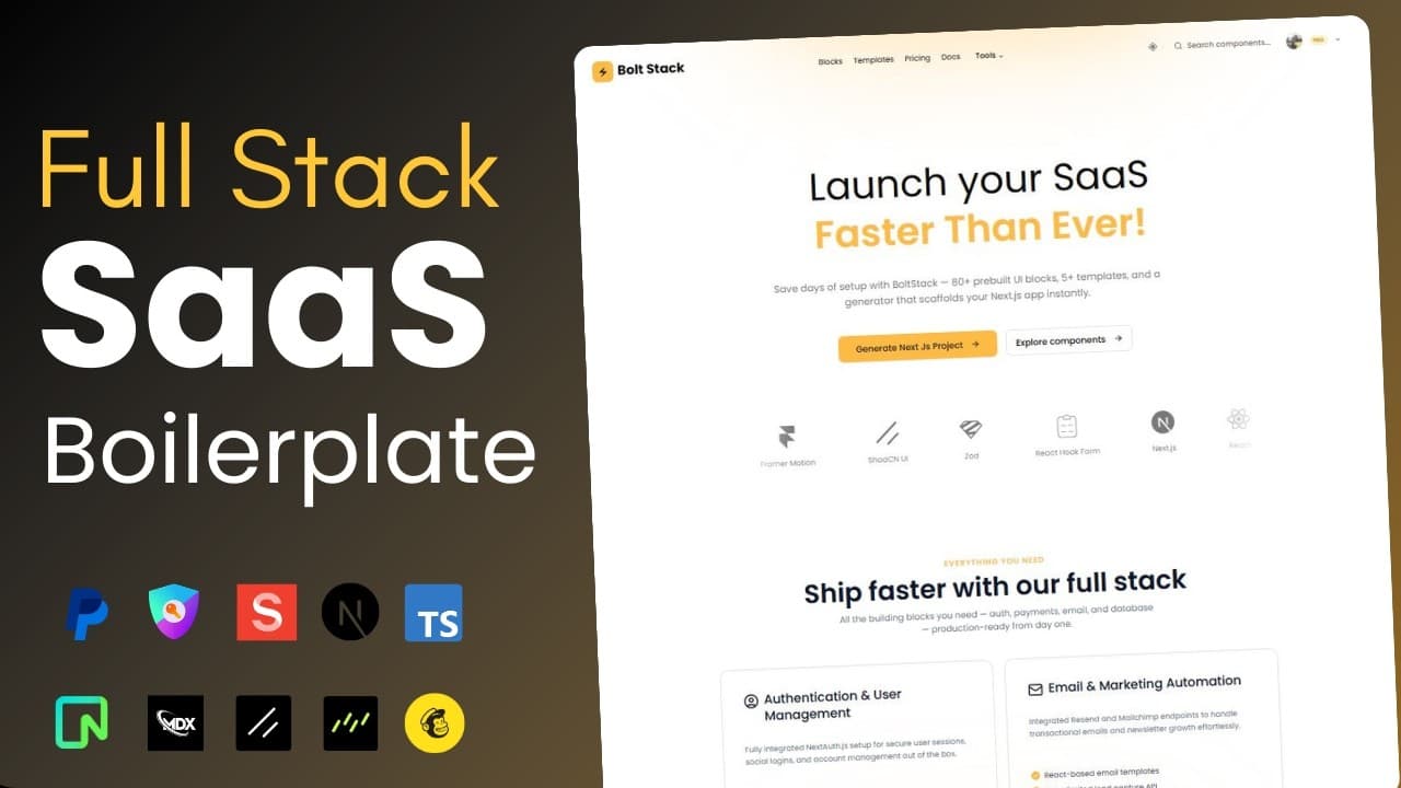Full-stack Saas Next.js Boilerplate, Drizzle ORM, and PayPal integration