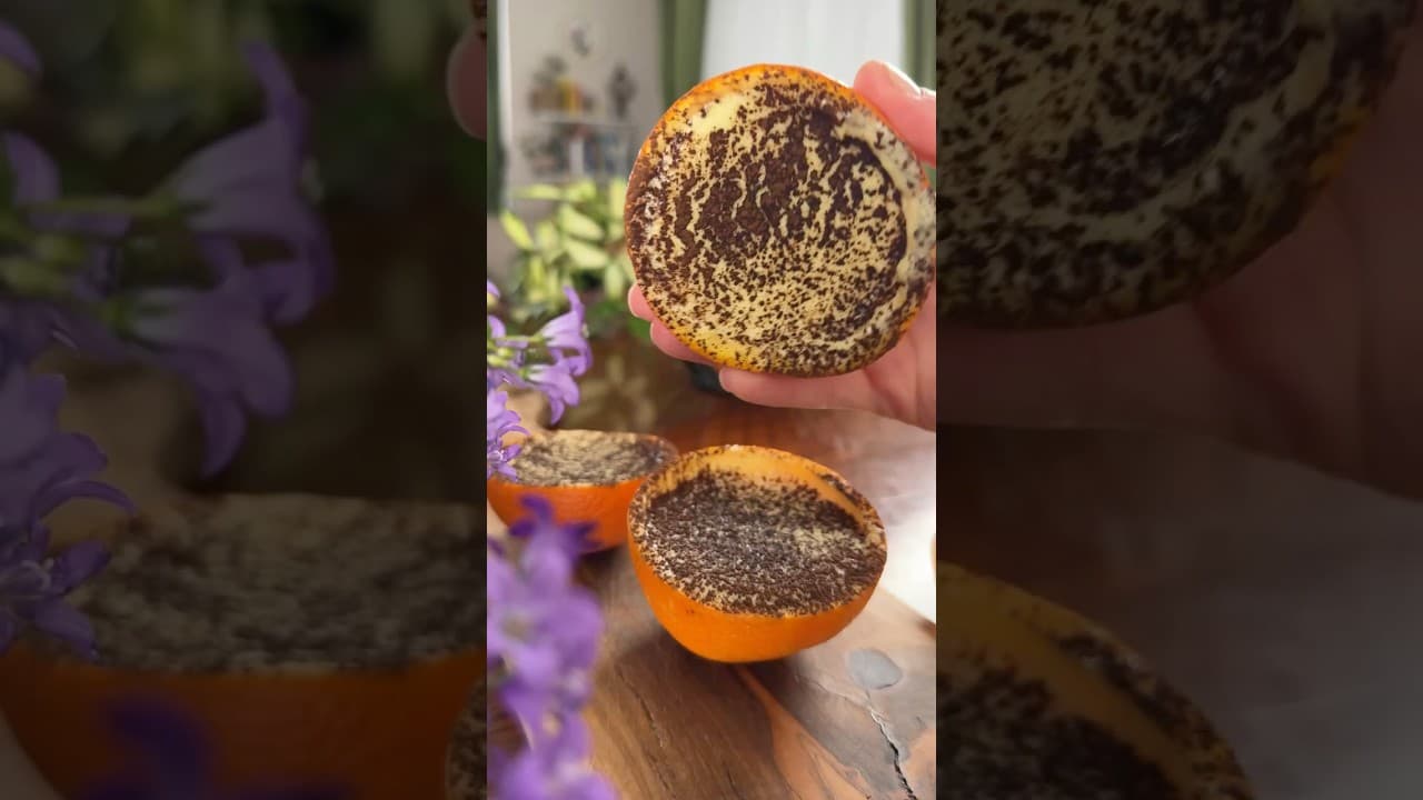 🍊 Апельсиновый мусс в апельсиновой корке! 🌱 веган десерт без белого сахара