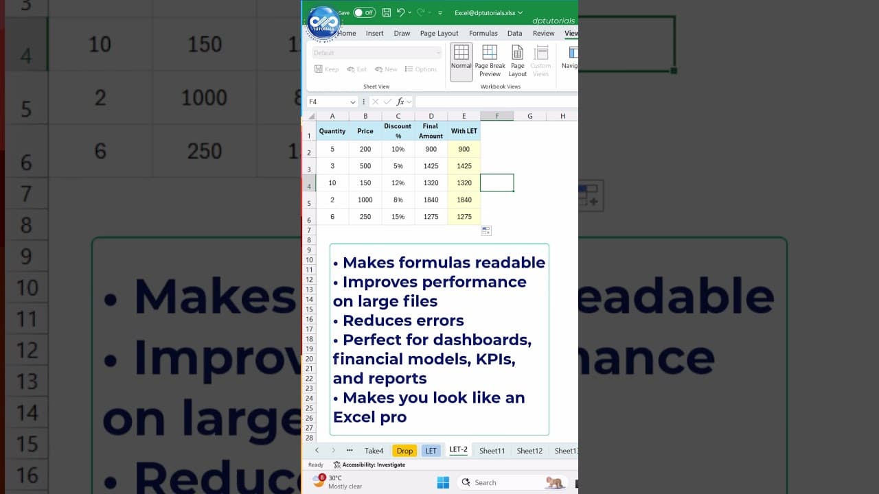Excel LET Function Explained