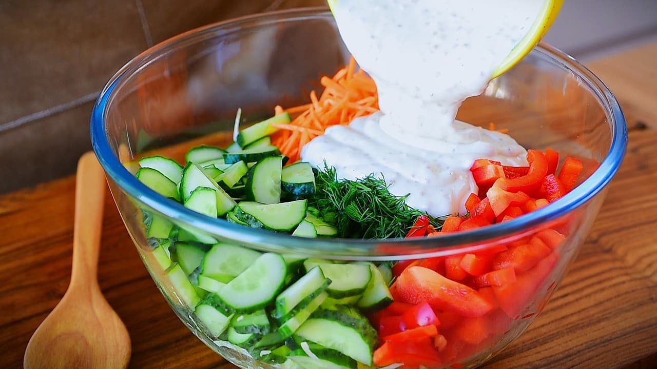 Low-Calorie Cucumber Salad for Dinner ๐ฅ Healthy Recipe for a Flat Belly!