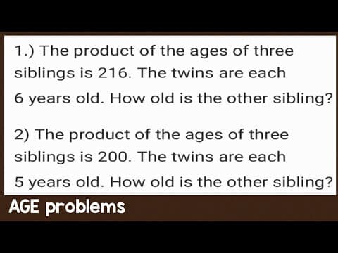 AGE Problems: The PRODUCT of their AGEs...