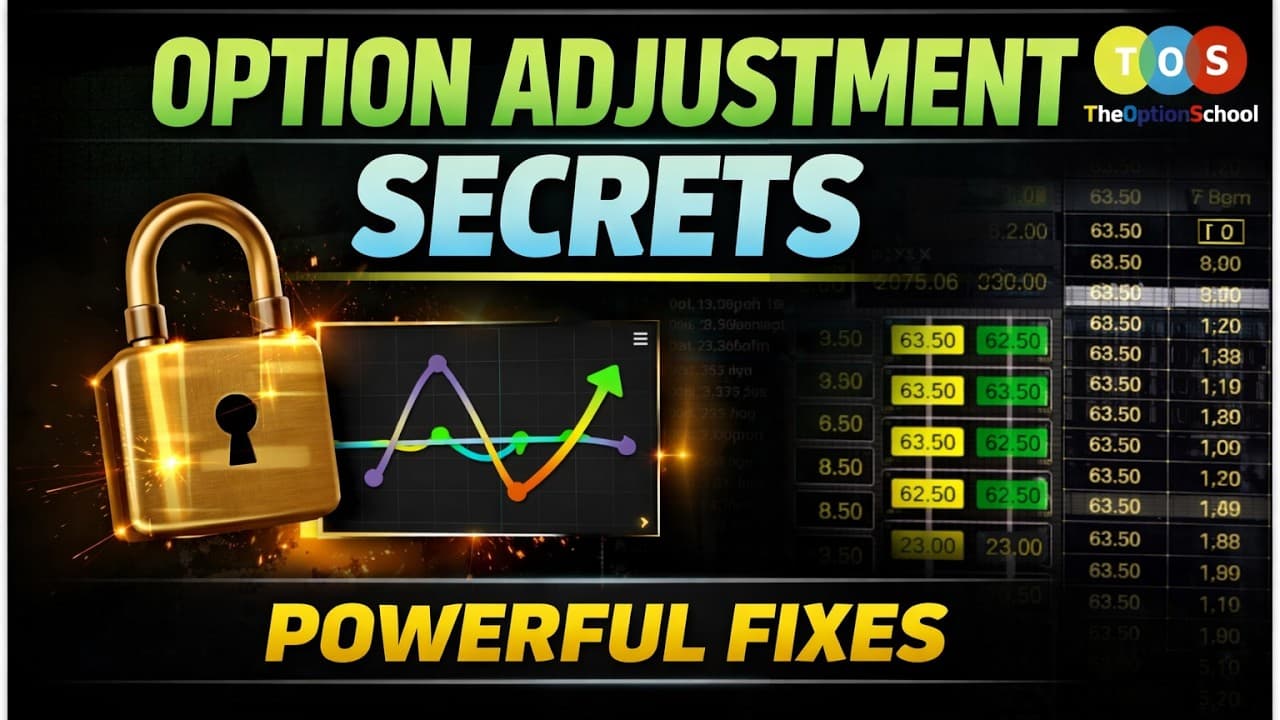 NEVER PANIC IN A LOSING TRADE AGAIN | MASTER OPTION ADJUSTMENTS | THE OPTION SCHOOL