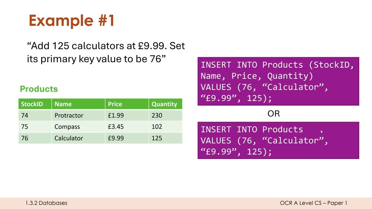 SQL INSERT Statements