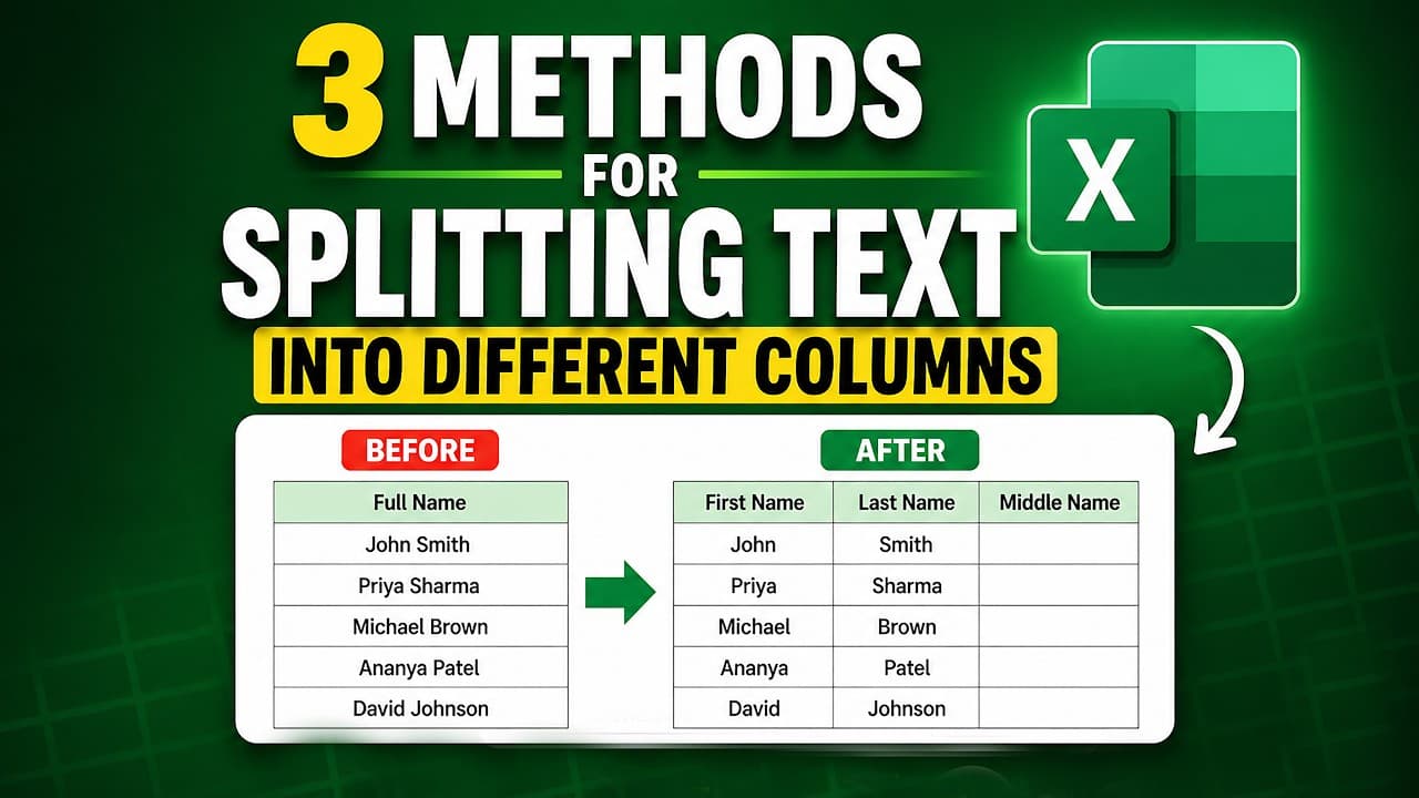 3 Easy Ways to Split Text into Columns in Excel (Step-by-Step)