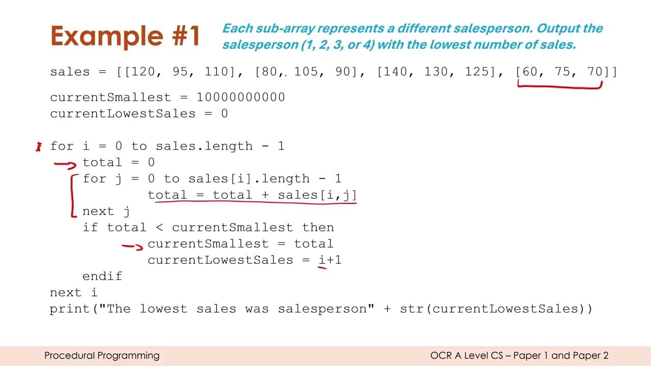 Two-Dimensional (2D) Arrays