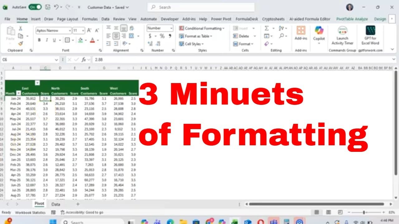 Format Pivot Tables in Minutes — Make Your Reports Look Instantly Professional! #howto #tutorial