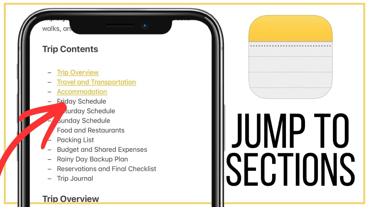 How To Link To Specific Sections In Apple Notes