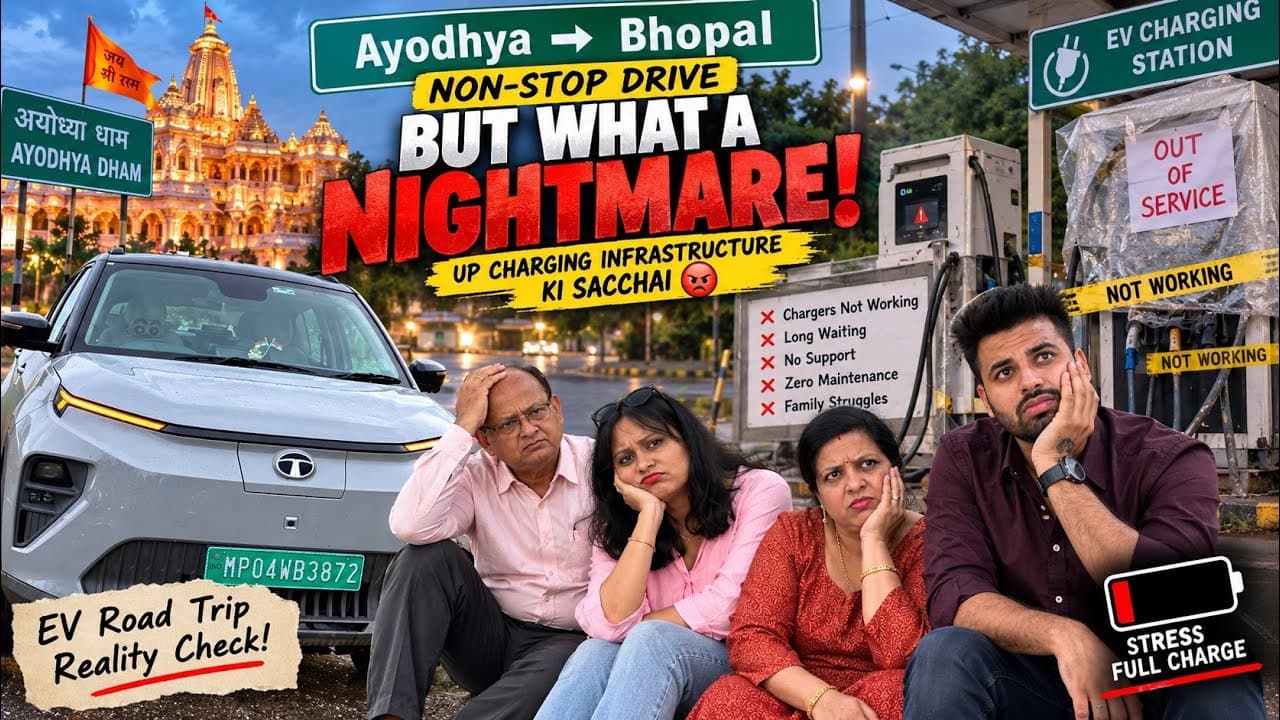 4 People, Tata Punch EV & a Failed Charger! 😰 Ayodhya to Bhopal Family Road Trip