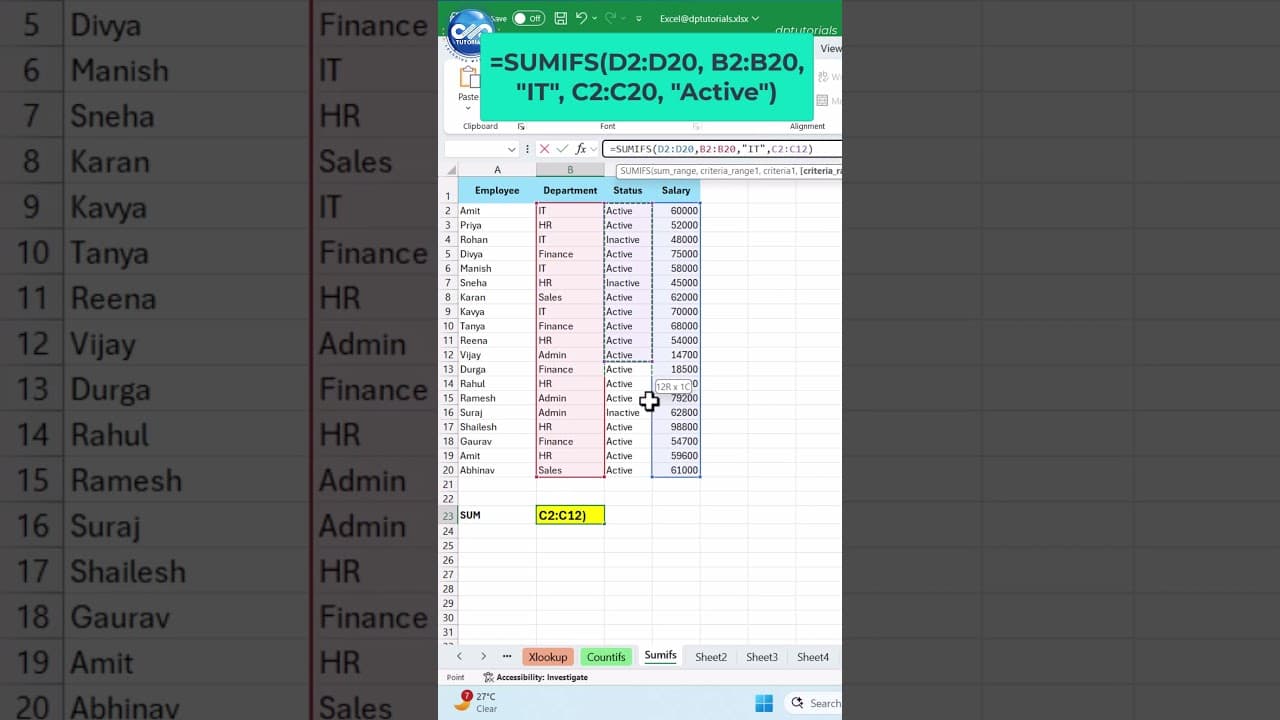 SUMIFS in Excel | Sum with Multiple Conditions