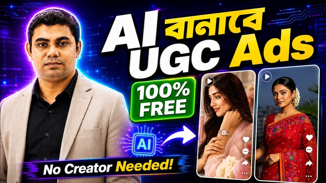 AI দিয়ে UGC Ads বানানোর নতুন পদ্ধতি (সম্পূর্ণ ফ্রি) | Free AI UGC Video Ads Tutorial