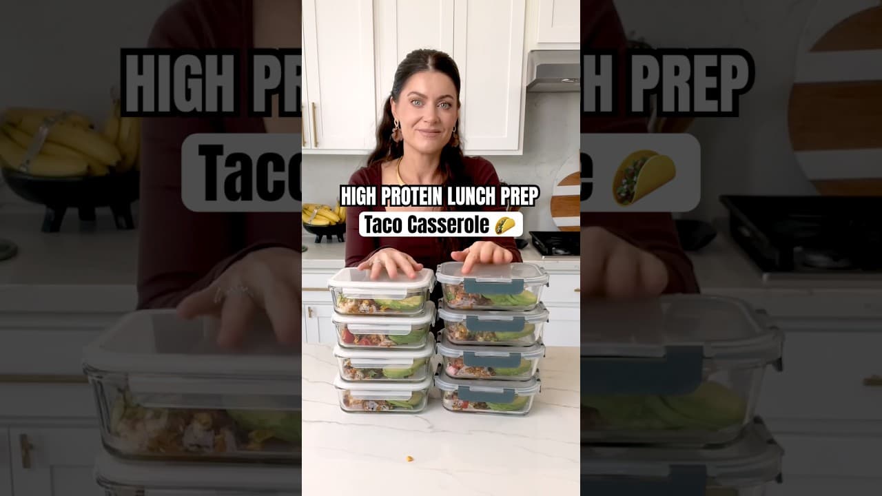 My go-to lunch prep right now! High Protein Taco Casserole #mealprep