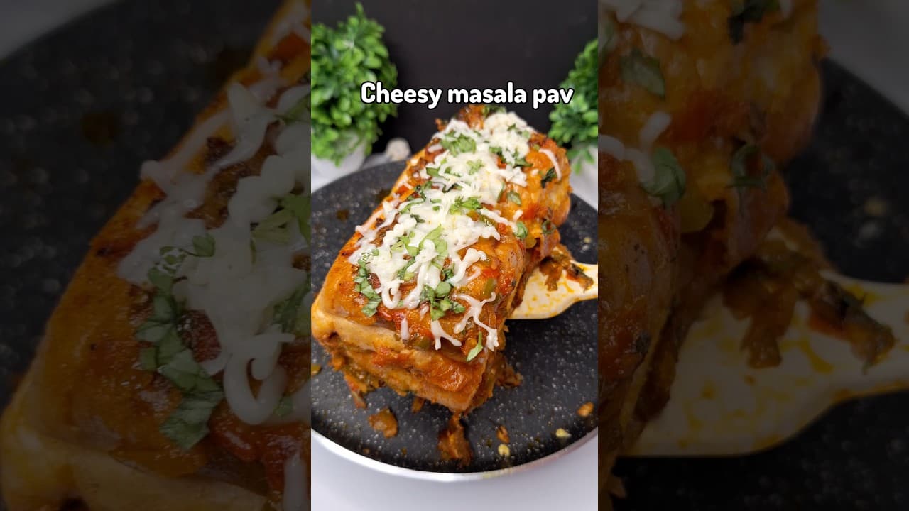 Cheesy masala pav🤤❤️...#shorts #recipe #masalapav #viral #trending #foodshorts #cheesy #snacks