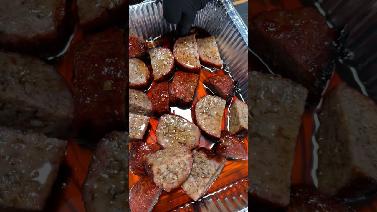 i turned breakfast sausage into BURNT ENDS… they’re insane! #bbqshorts