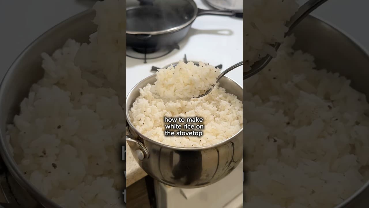 How to make white rice on the stovetop #cooking #howto #rice #recipes #homemade de