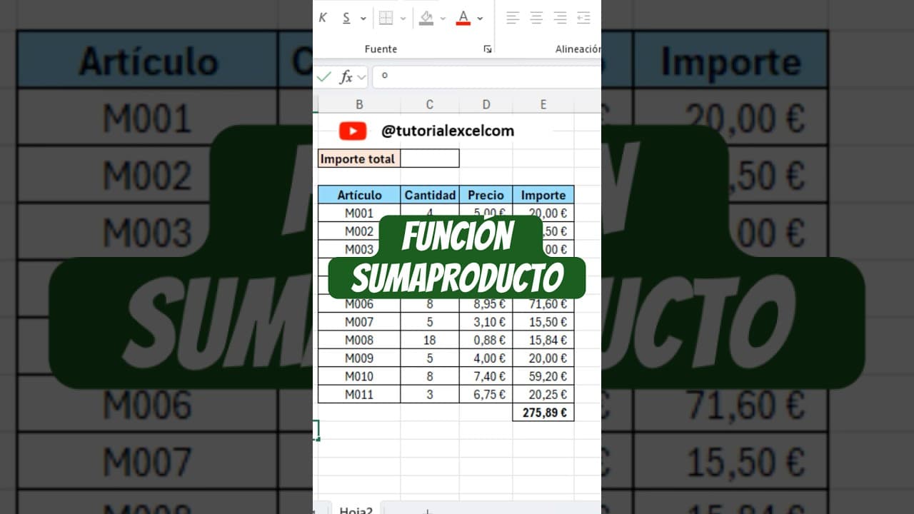 Multiplica y suma en un solo paso con SUMAPRODUCTO