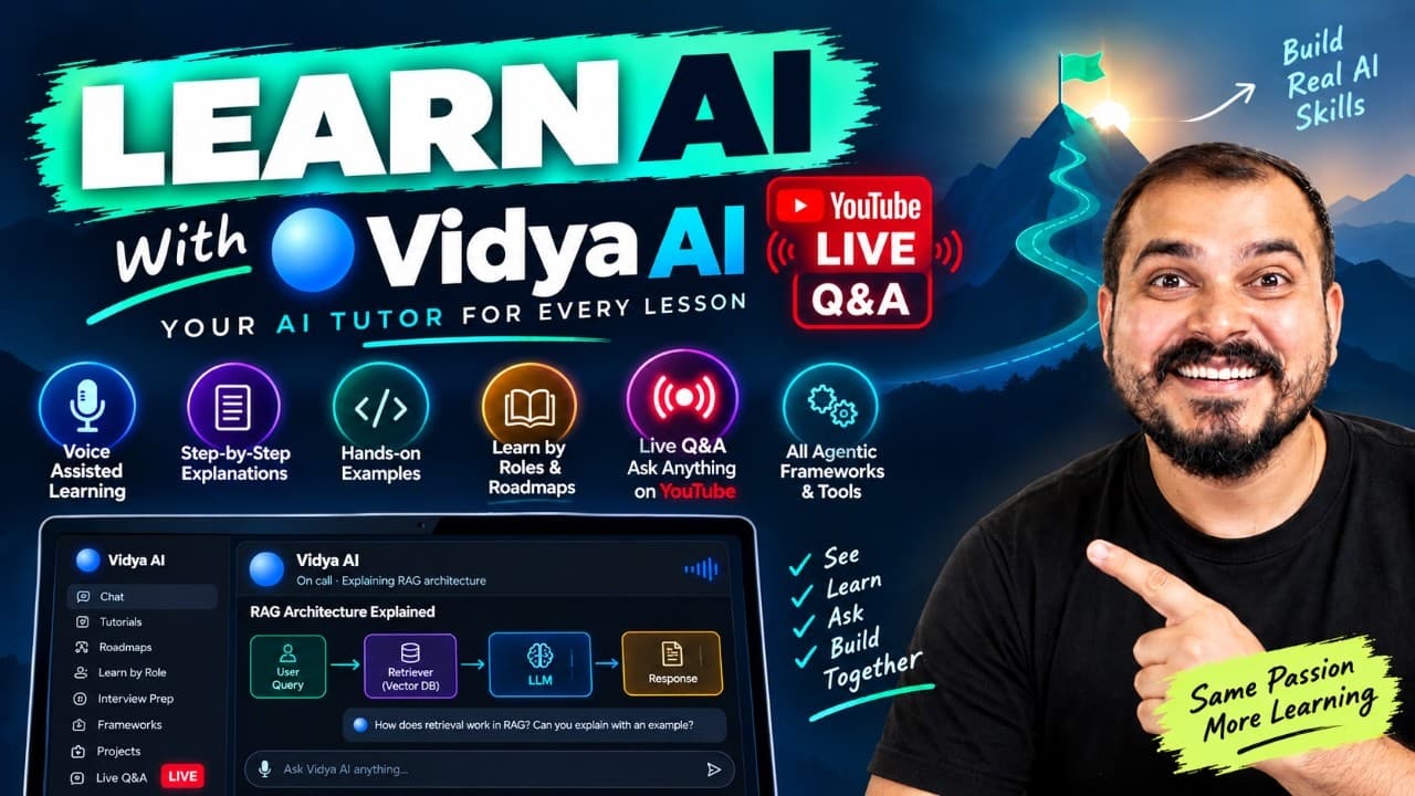 Learn AI With Vidya AI- Live Q&A- Free For everyone